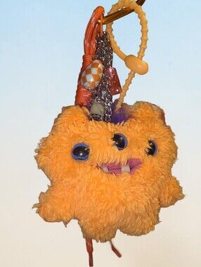Plush Orange Monster Keychain Bag Charm